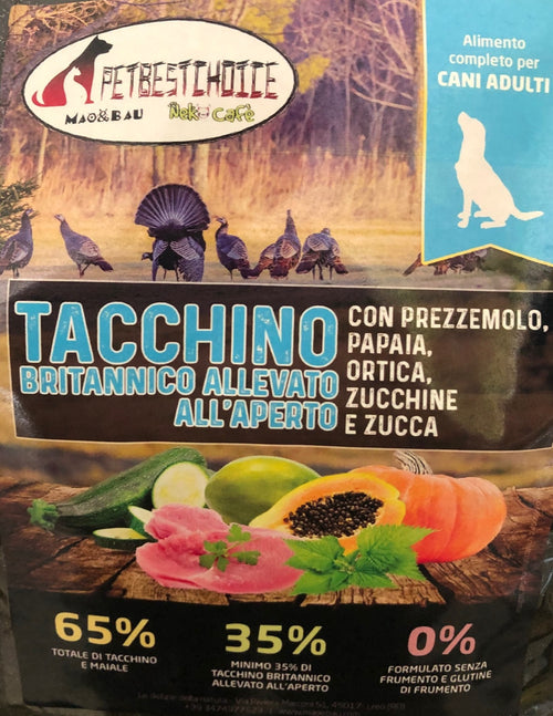 PETBESTCHOICE ADULT TACCHINO & 5 SUPERFOOD 65% carne