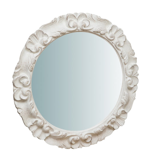 Biscottini Specchiera da parete in legno finitura bianco anticato Made in Italy Offerta