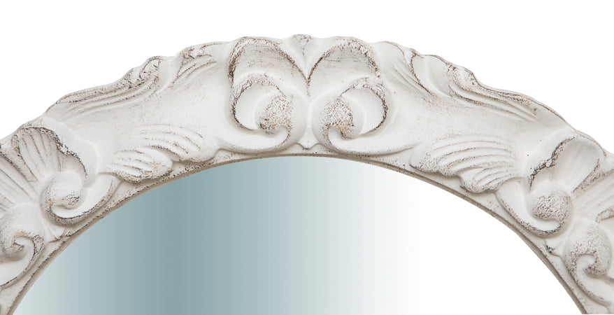 Biscottini Specchiera da parete in legno finitura bianco anticato Made in Italy Offerta