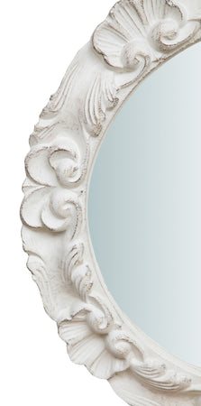Biscottini Specchiera da parete in legno finitura bianco anticato Made in Italy Offerta