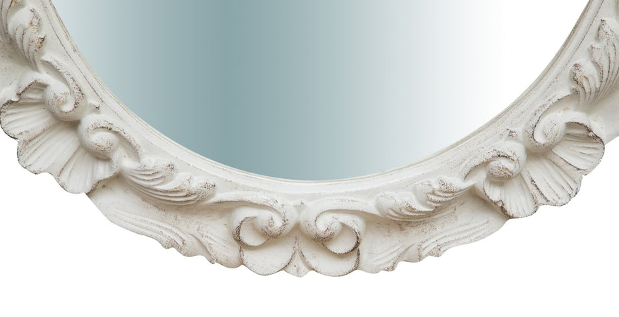 Biscottini Specchiera da parete in legno finitura bianco anticato Made in Italy Offerta
