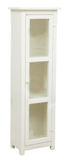 Biscottini Vetrinetta Country in legno massello di tiglio finitura bianco anticato.Made in Italy