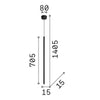Sospensione Moderna Filo Metallo Nero Led 3,5W 3000K Luce Calda