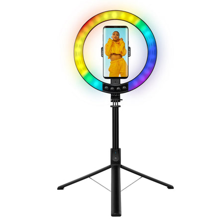 Luce LED 26RGB Anello 25cm con Treppiede Estensibile Selfie Stick
