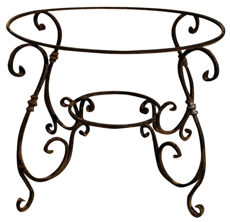 Biscottini Biscottini Base Tavolo Rotonda Ferro Pieno Forgiato a Mano 107x107x74