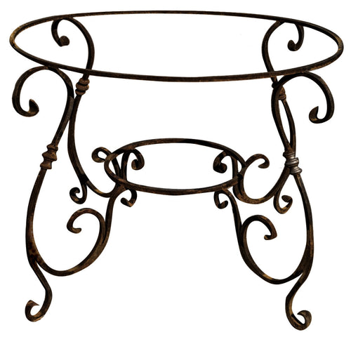 Biscottini Biscottini Base Tavolo Rotonda Ferro Pieno Forgiato a Mano 107x107x74