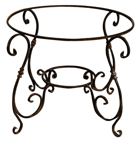 Biscottini Biscottini Base Tavolo Rotonda Ferro Pieno Forgiato a Mano 107x107x74