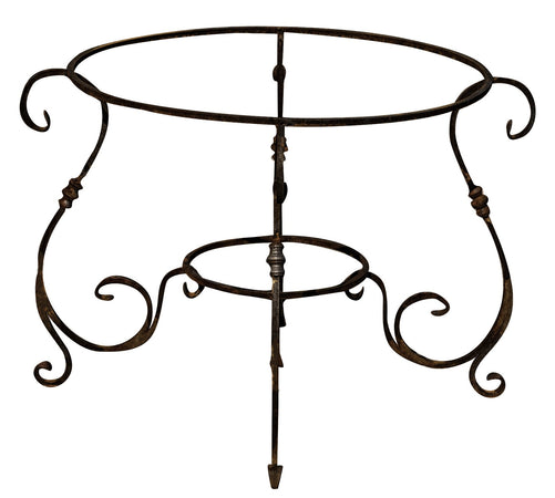 Biscottini Biscottini Base Tavolo Rotonda Ferro Pieno Forgiato a Mano 107x107x74