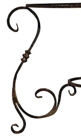 Biscottini Biscottini Base Tavolo Rotonda Ferro Pieno Forgiato a Mano 107x107x74