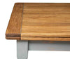 Biscottini Tavolo allungabile in legno massello di tiglio struttura grigio anticato piano finitura naturale. Made in Italy