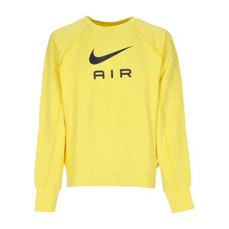 Nike Felpa Leggera Girocollo Uomo Sportswear Air French Terry Crew Yellow Strike/black da uomo