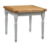 Biscottini Tavolo in legno massello di tiglio allungabile struttura grigio anticato piano finitura naturale Made in Italy