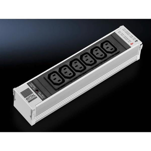 Multipresa Rittal - connessioni ingresso, ingresso alimentazione - uscita: 6 (alimentazione IEC 60320 C13)