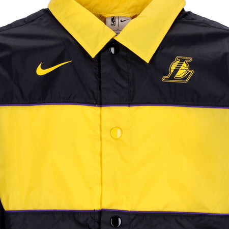 NIKE NBA Giacca Coach Jacket Uomo Nba Lightweight Jacket Loslak Black/amarillo/field Purple/amarillo da uomo