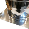 Piastra di base inox AISI 304 per tubo da 120mm con spurgo