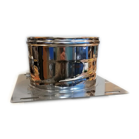 Piastra di base da 150mm in acciaio inox AISI 304 con spurgo