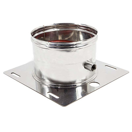 Piastra di base da 180mm in acciaio inox AISI 304 con spurgo