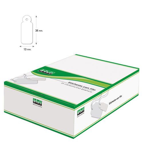 Scatola 1000 Etichette Con Filo A386 (13X34Mm