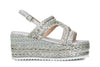 SANDALO GABBIA CON RAFFIA E STRASS