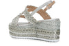SANDALO GABBIA CON RAFFIA E STRASS