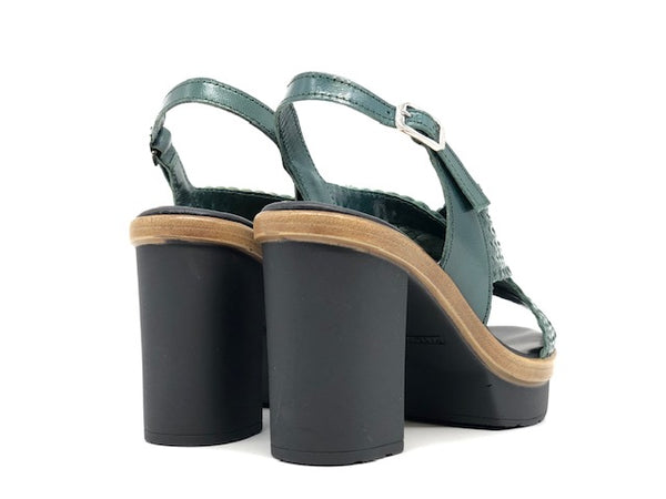 MOT - Clé BY DONNA SOFT Sandali pelle intrecciata verde mare