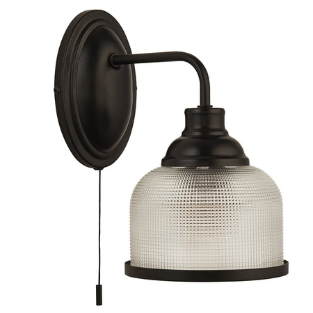 Applique Contemporanea Highworth Acciaio Nero Trasparente 1 Luce E27
