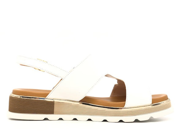 DONNA SOFT Sandali pelle bianca pitone old roccia