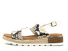 DONNA SOFT Sandali pelle bianca pitone old roccia