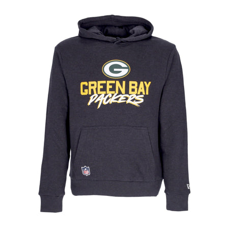 NEW ERA Felpa Cappuccio Uomo Nfl Script Team Hoody Grepac Heather Graphite/green da uomo