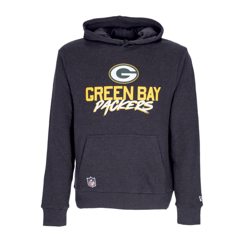 NEW ERA Felpa Cappuccio Uomo Nfl Script Team Hoody Grepac Heather Graphite/green da uomo