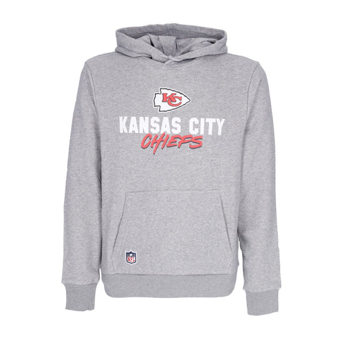 NEW ERA Felpa Cappuccio Uomo Nfl Script Team Hoody Kanchi Heather Grey/front Door Red da uomo