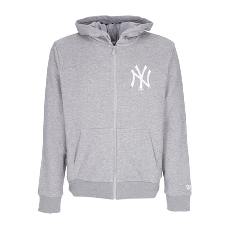 NEW ERA Felpa Cappuccio Zip Uomo Mlb League Essential Fz Neyyan Heather Graphite/white da uomo