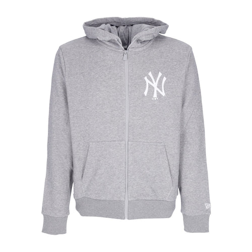 NEW ERA Felpa Cappuccio Zip Uomo Mlb League Essential Fz Neyyan Heather Graphite/white da uomo