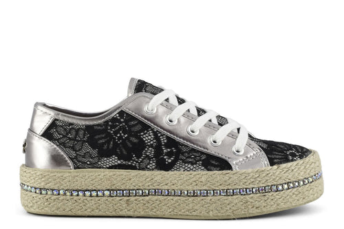 SNEAKERS FASCIA CORDA IN PIZZO E GLITTER