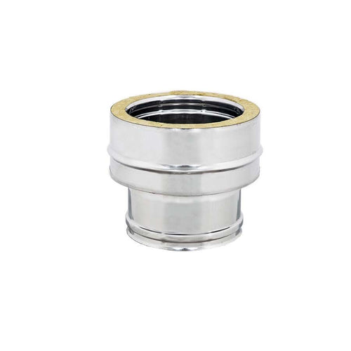 Raccordo inox mono parete F 80mm a doppia parete FM Di 80 - De 130 mm