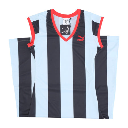 PUMA Vestito Donna Stripes Long Dress X Dua Lipa Blue Glow da donna