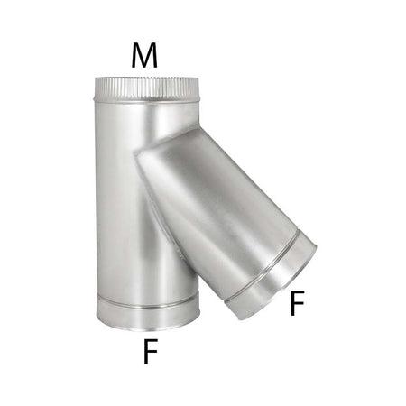 Raccordo a Y braga a 135° zincata da 160mm spessore 6 decimi