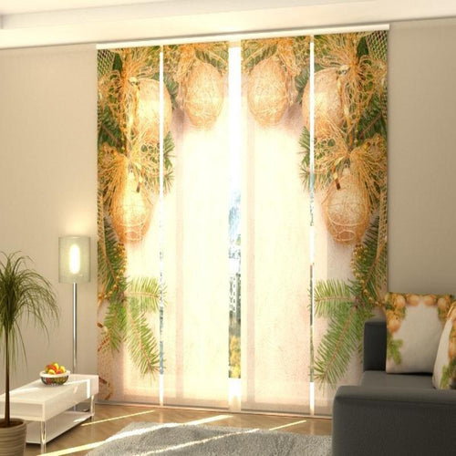 Tende a Pannello Fiocchi di Natale Dorati