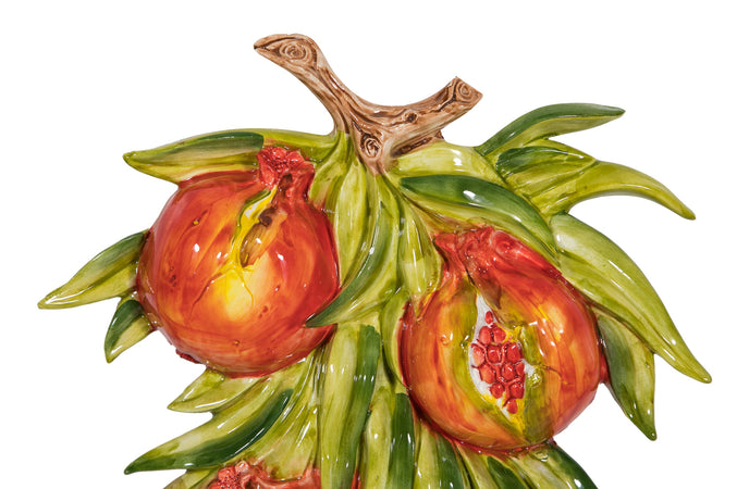 Biscottini Biscottini Fregio Decorazione Murale Melograni Ceramica Dipinto Mano Shabby