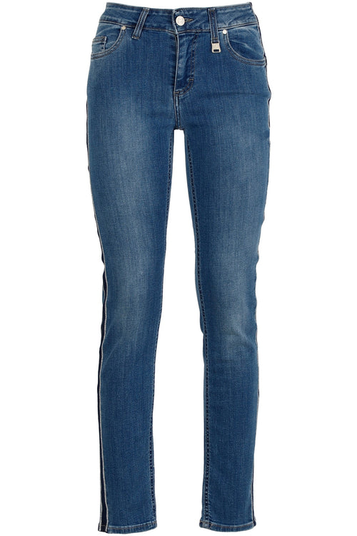 PANTALONE DENIM LUREX AL FIANCO