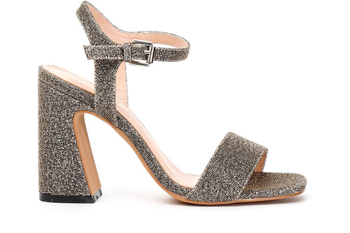 SANDALO GILDA IN TESSUTO LUREX