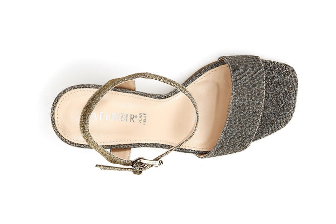 SANDALO "GILDA" IN TESSUTO LUREX