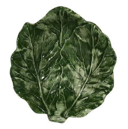 Biscottini Biscottini SET 2 Ciotole Insalatiere Foglia Verza Ceramica Bassano 22x19x7