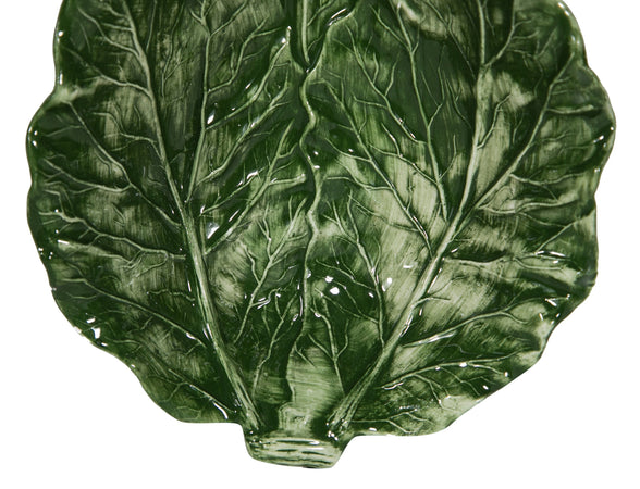 Biscottini Biscottini SET 2 Ciotole Insalatiere Foglia Verza Ceramica Bassano 22x19x7