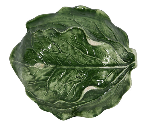 Biscottini Biscottini SET 2 Ciotole Insalatiere Foglia Verza Ceramica Bassano 22x19x7