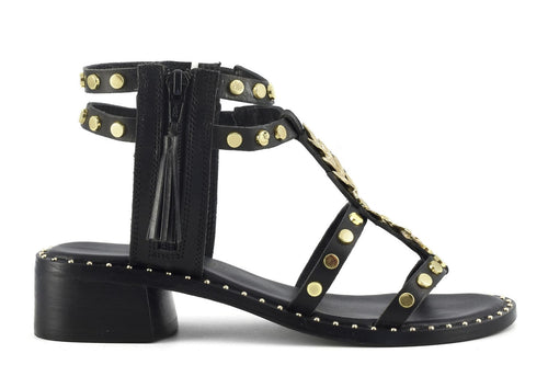 SANDALO IN PELLE CON ZIP LATERALE