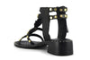 SANDALO IN PELLE CON ZIP LATERALE