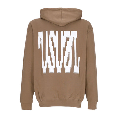 USUAL Felpa Cappuccio Uomo Digi Hoodie Brown da uomo