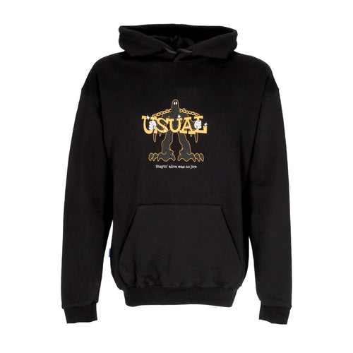 USUAL Felpa Cappuccio Uomo Jive Hoodie Black da uomo