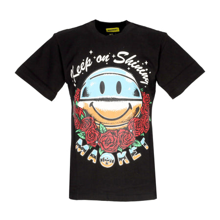 MARKET Maglietta Uomo Smiley Keep On Shining Tee X Smiley Black da uomo